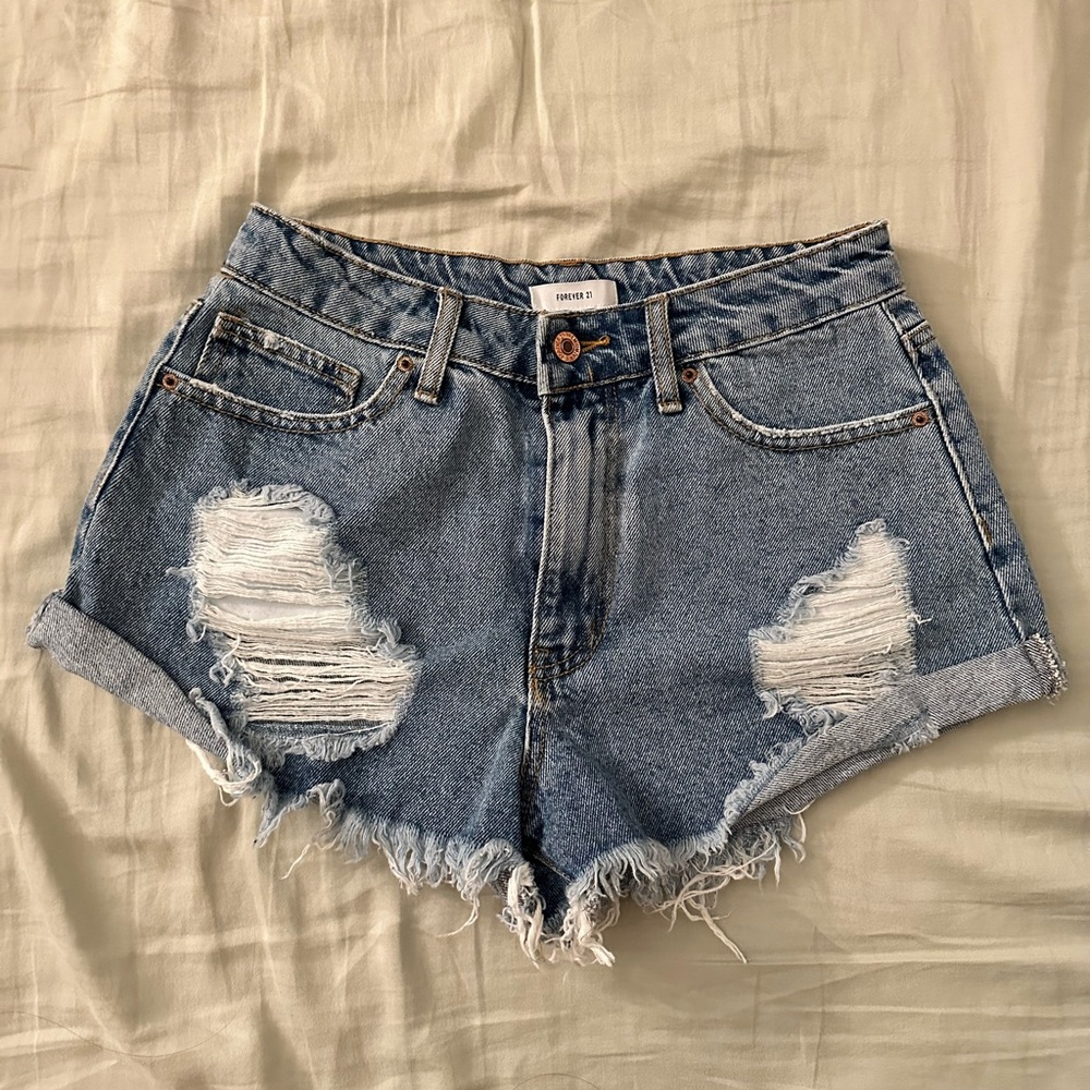 Light Blue Denim Shorts
